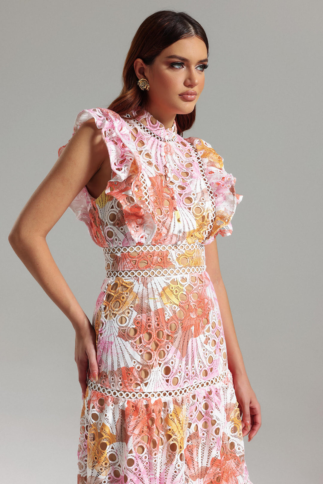 Serena™| Vestido largo calado