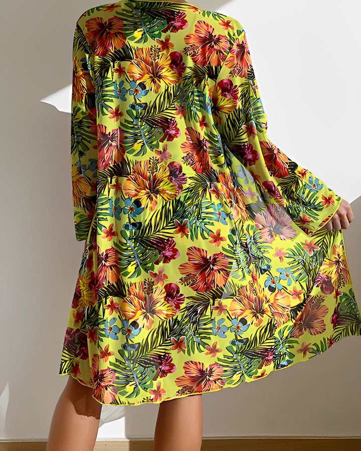 Avara™ | Conjunto de bikini con estampado tropical y pareo