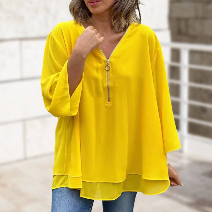 Lorena | Blusa de gasa con cremallera