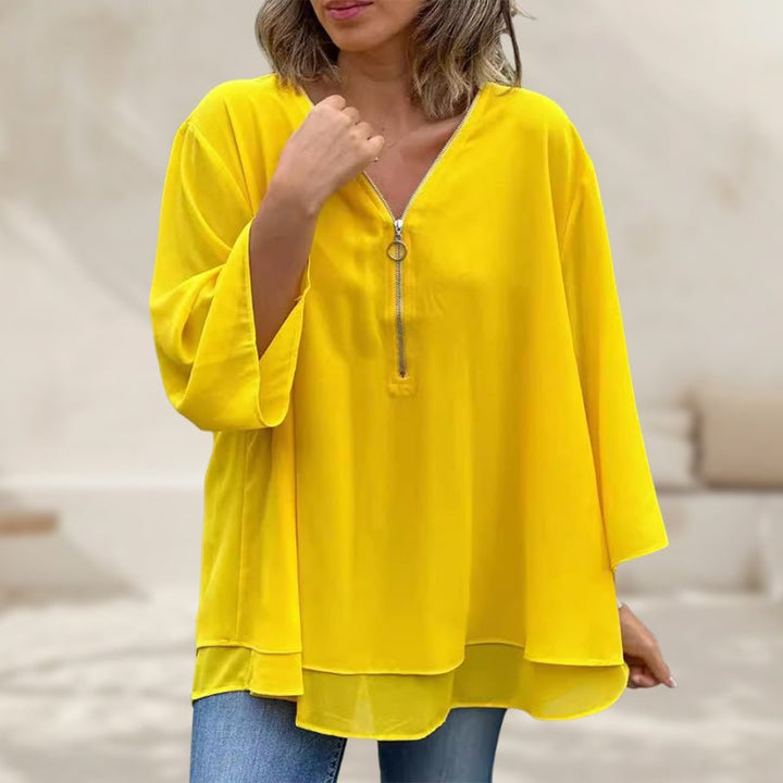 Lorena | Blusa de gasa con cremallera