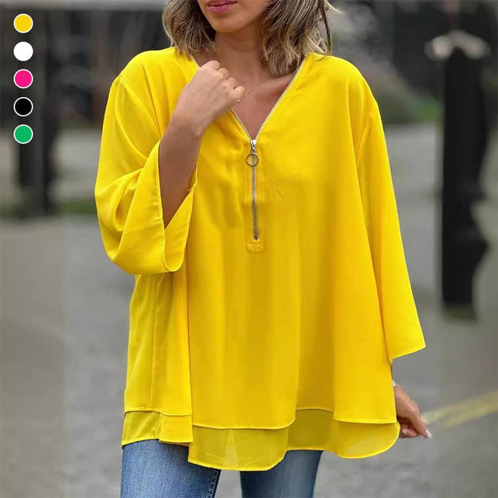 Lorena | Blusa de gasa con cremallera