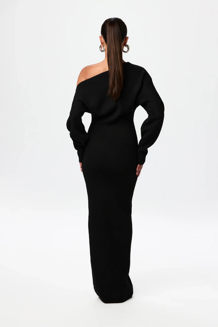Celeste | Vestido de suéter con hombros descubiertos