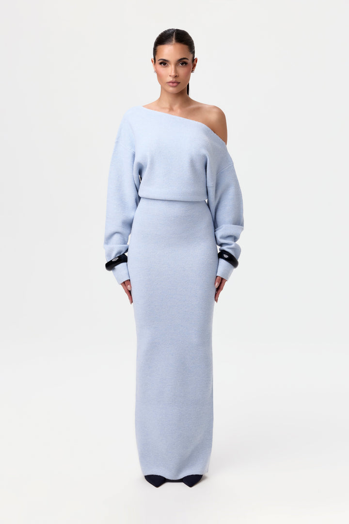 Celeste | Vestido de suéter con hombros descubiertos