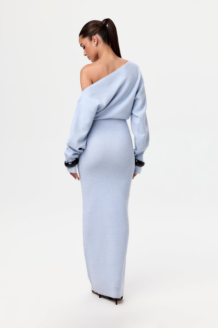 Celeste | Vestido de suéter con hombros descubiertos