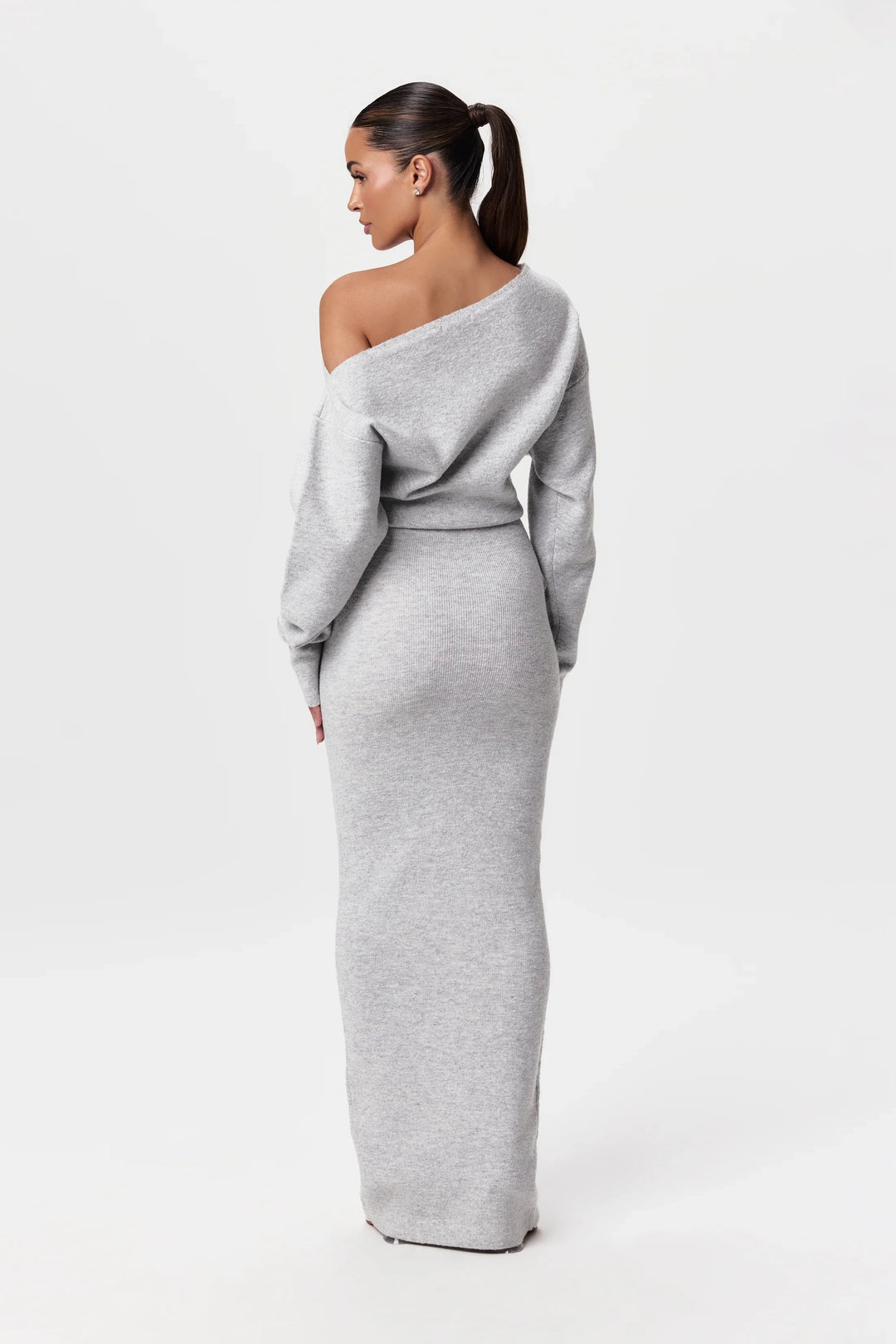 Celeste | Vestido de suéter con hombros descubiertos