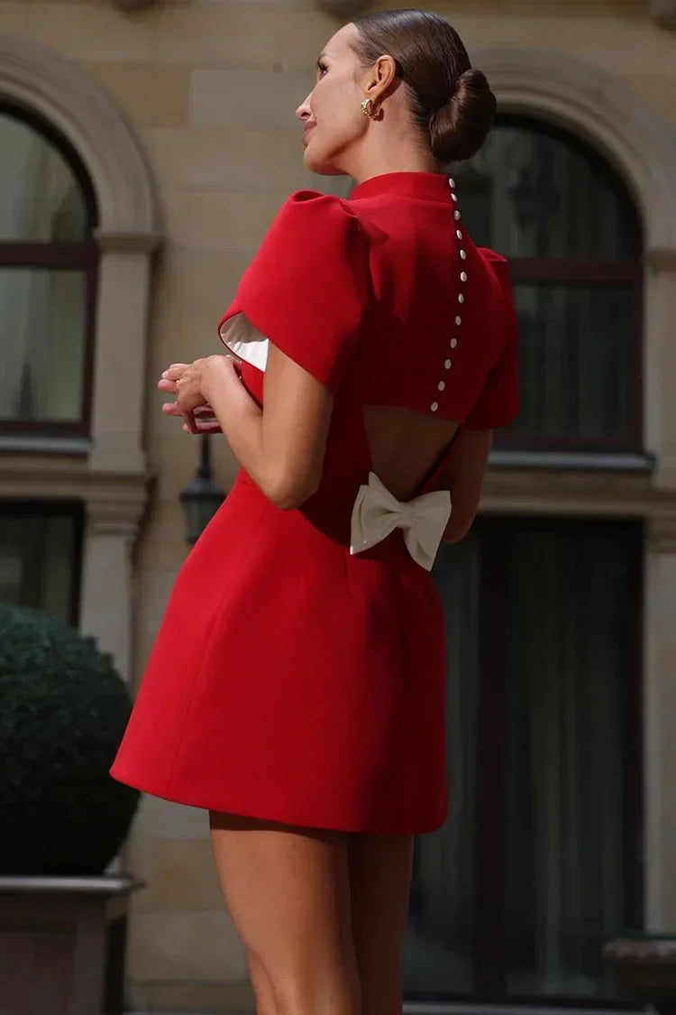 Aurora™ | Elegante minivestido con mangas de pétalos
