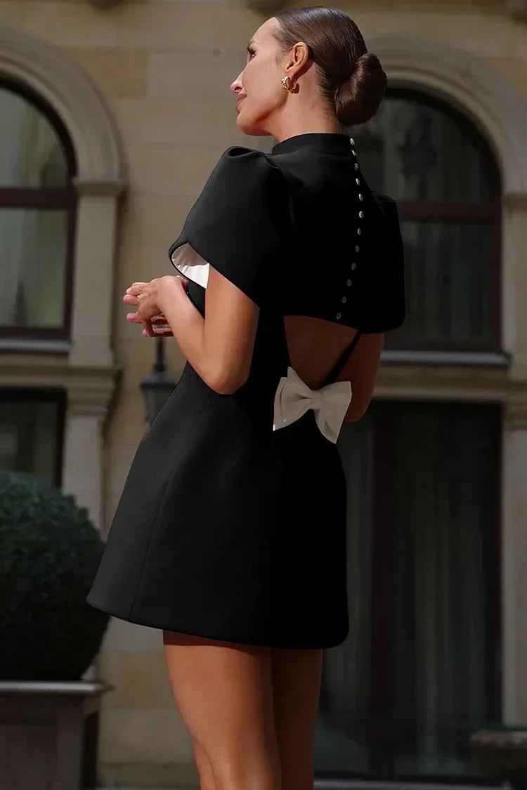 Aurora™ | Elegante minivestido con mangas de pétalos