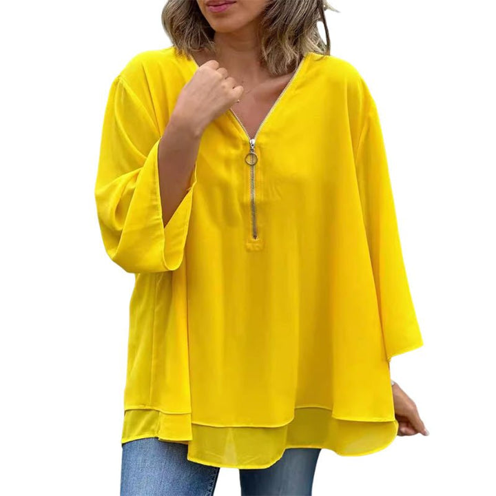 Lorena | Blusa de gasa con cremallera