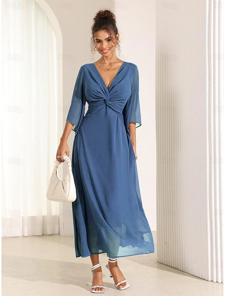 Elyiane™ | Elegante vestido largo de gasa con volantes