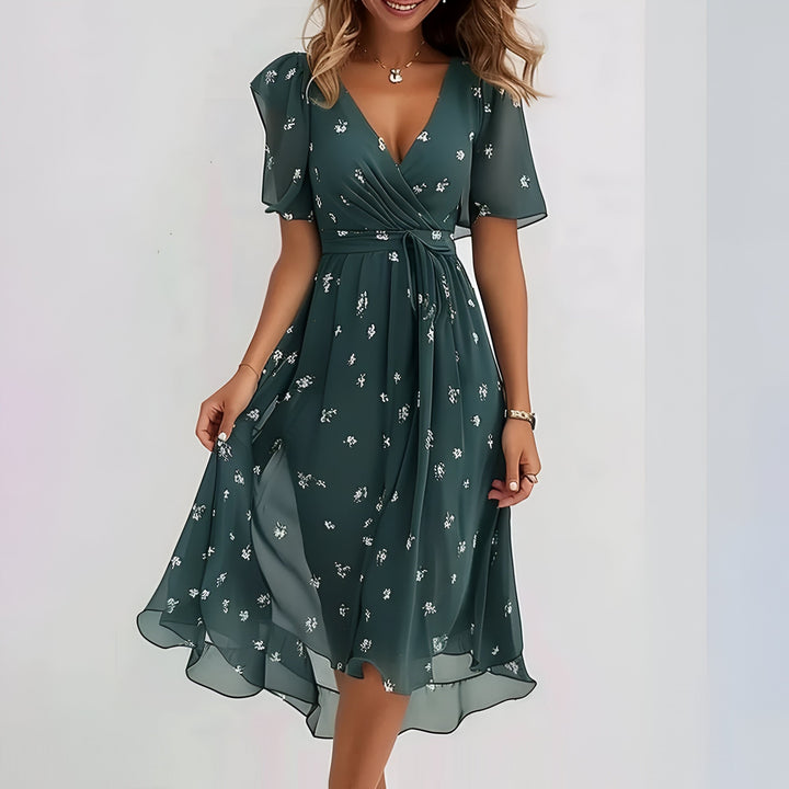 Celeste™| Vestido de manga corta