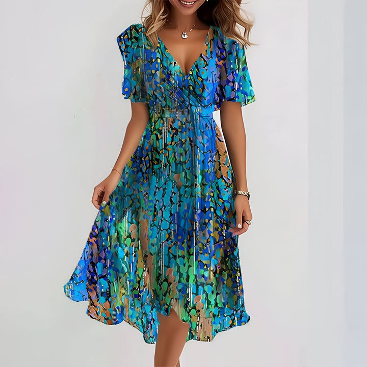 Celeste™| Vestido de manga corta