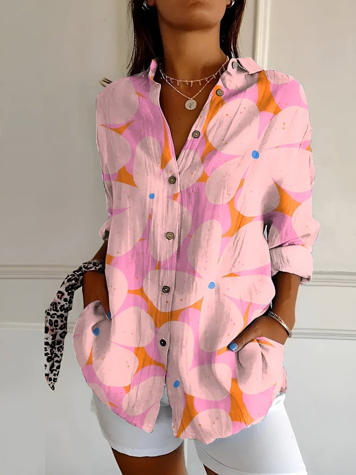 Zara - Blusa casual con flores y ondas